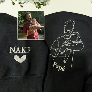 Custom Dad and Daughter Embroidered Sweatshirt, Personalized Father's Day Gift for Dad From Kids