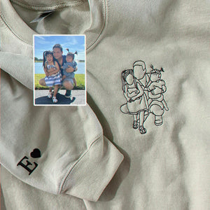 Custom Dad and Daughter Embroidered Sweatshirt, Personalized Father's Day Gift for Dad From Kids