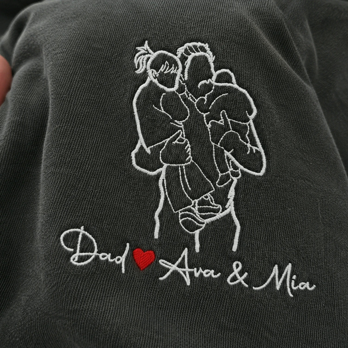 Custom Dad and Kids Photo Portrait T-Shirt or Sweatshirt - Personalized Father's Day Gift for Him