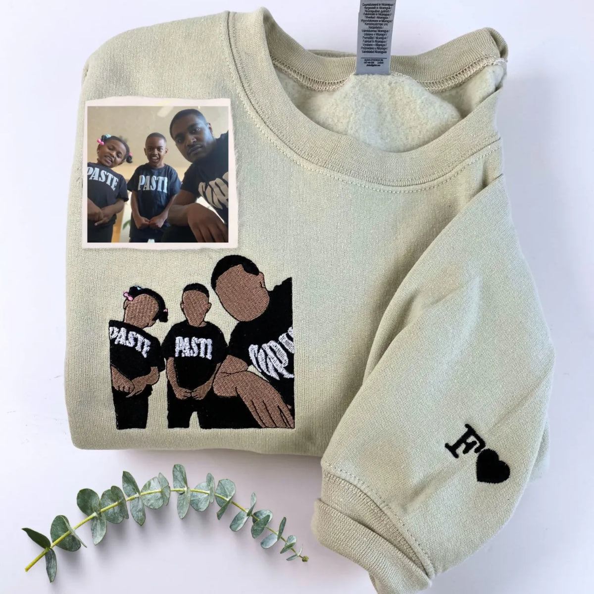 Girldad Photo Portrait Sweatshirt, Personalized Embroidered Hoodie for Father's Day