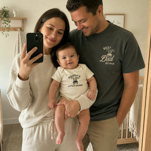Dad and Mini Golfing Matching T-Shirt, Baby Onesie or Set - Embroidered Father's Day Gift for Golf Loving
