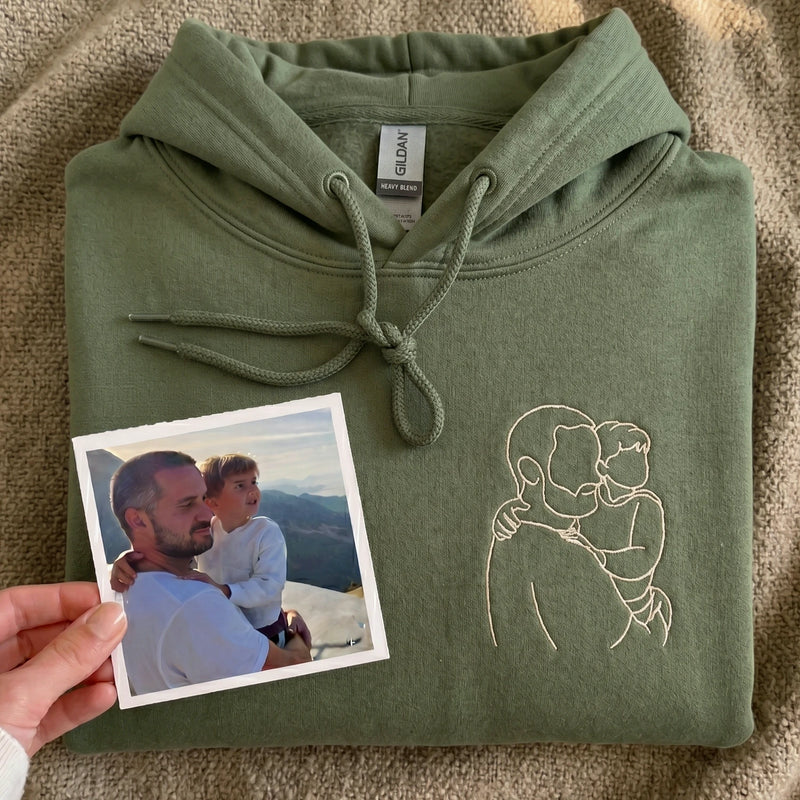 Father and Son Sweatshirt, Hoodie, Personalized Fathers Day Gifts from Portrait Photo Sweatshirt, Unique Gifts for Dad