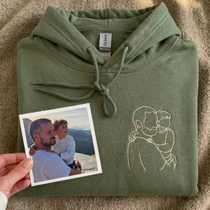 Father and Son Sweatshirt, Hoodie, Personalized Fathers Day Gifts from Portrait Photo Sweatshirt, Unique Gifts for Dad