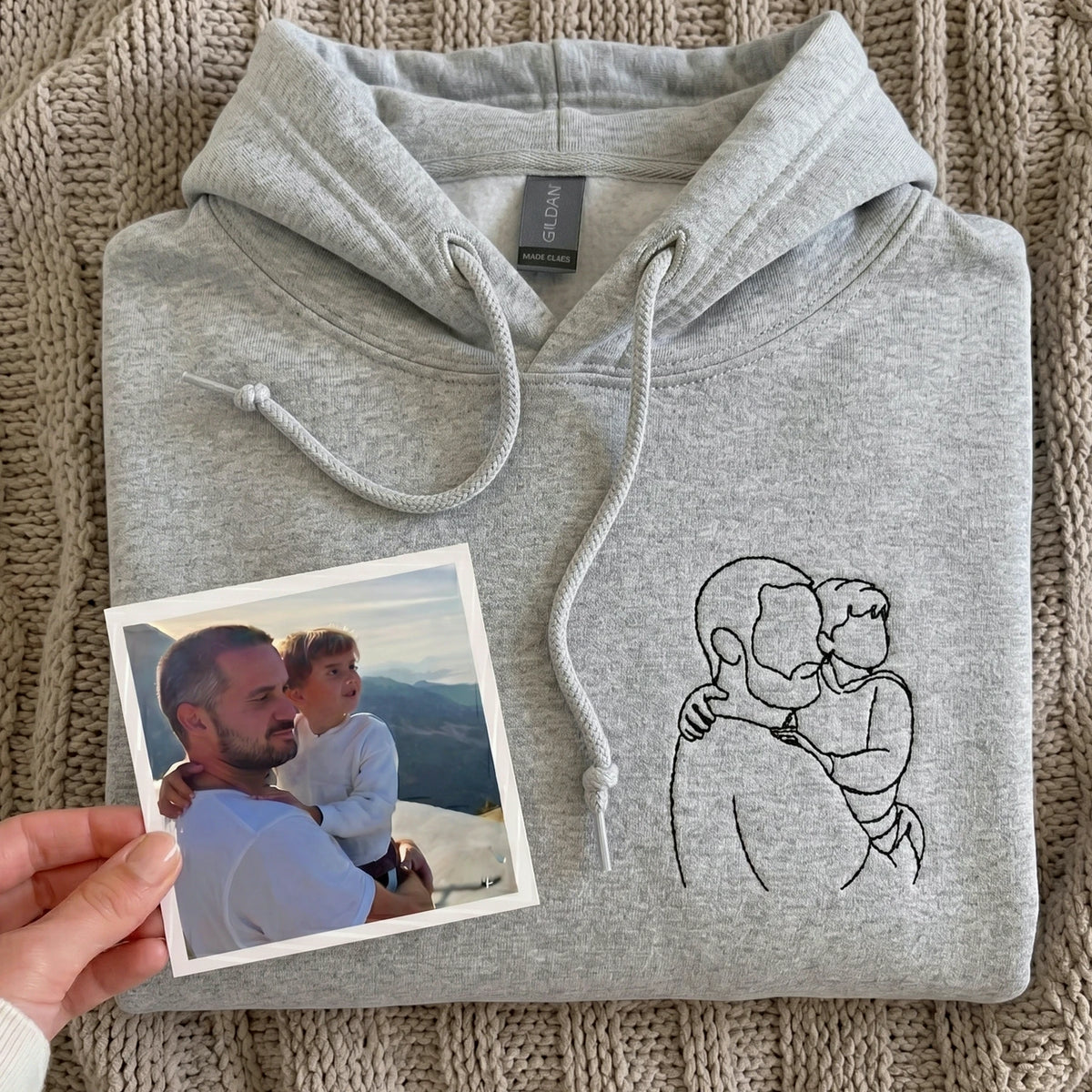 Father and Son Sweatshirt, Hoodie, Personalized Fathers Day Gifts from Portrait Photo Sweatshirt, Unique Gifts for Dad