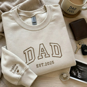 Personalized Grandpa Sweatshirt or Hoodie, Custom Embrodiered Est Year, Grandkids Names on Sleeve