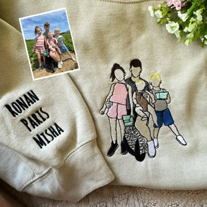 Girldad Photo Portrait Sweatshirt, Personalized Embroidered Hoodie for Father's Day