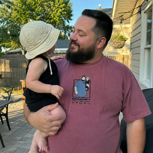 Personalized Dad T-Shirt, Father's Day Gift with Embroidered Photo Portrait, New Dad Sweatshirt or Hoodie