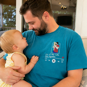 Personalized Dad T-Shirt, Father's Day Gift with Embroidered Photo Portrait, New Dad Sweatshirt or Hoodie