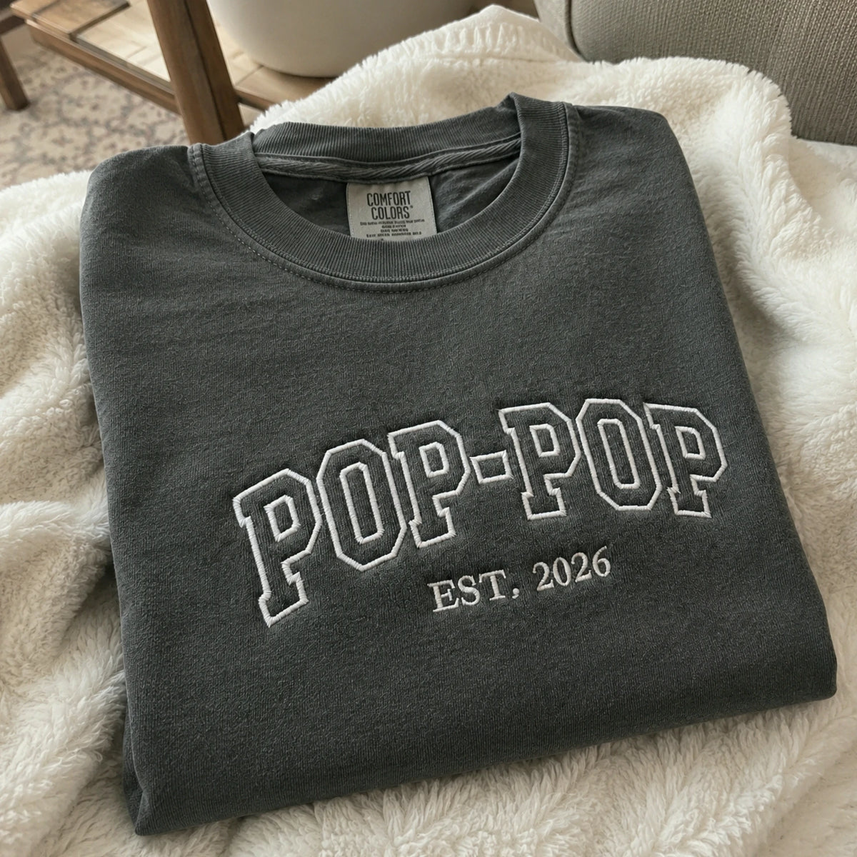 Pop Pop T-Shirt or Sweatshirt Embroidered - Father's Day Gift for Dad, New Grandpa