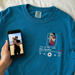 Personalized Dad T-Shirt, Father's Day Gift with Embroidered Photo Portrait, New Dad Sweatshirt or Hoodie