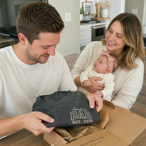 Personalized Dad Shirt with Kid Name Embroidered - Custom Fathers Day Gifts for Him, New Dad