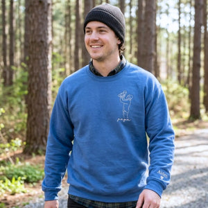 Custom embroidered Papa line art sweatshirt personalized gift for dad