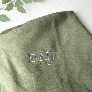 Embroidered Dad Est Year Sweatshirt - Personalized Kids Names on Sleeve, Birthday or Christmas Gift for Dad