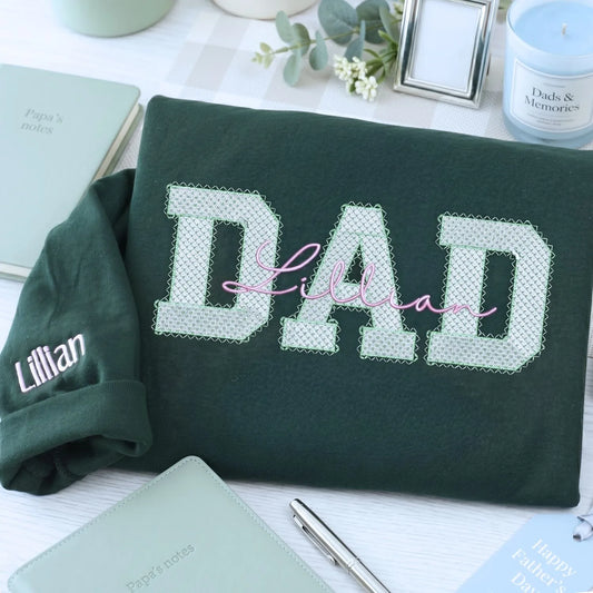 personalized dad sweatshirt with kids names custom father’s day hoodie gift for new dad