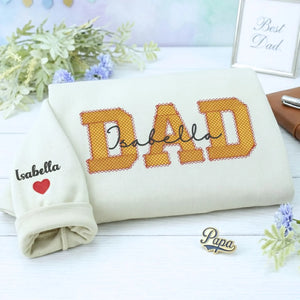 personalized dad sweatshirt with kids names custom father’s day hoodie gift for new dad