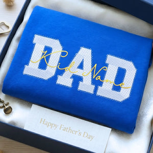 personalized dad sweatshirt with kids names custom father’s day hoodie gift for new dad