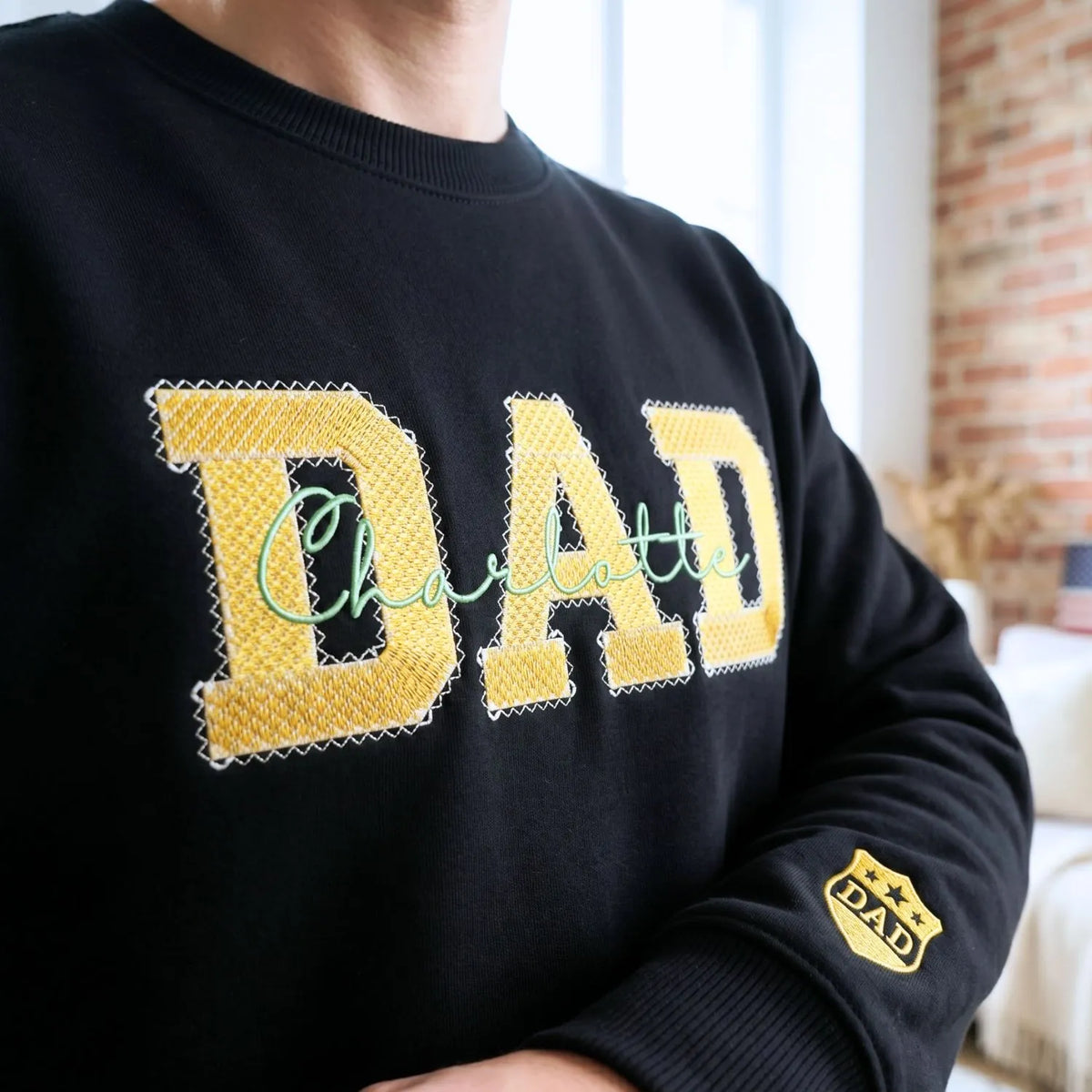 personalized dad sweatshirt with kids names custom father’s day hoodie gift for new dad