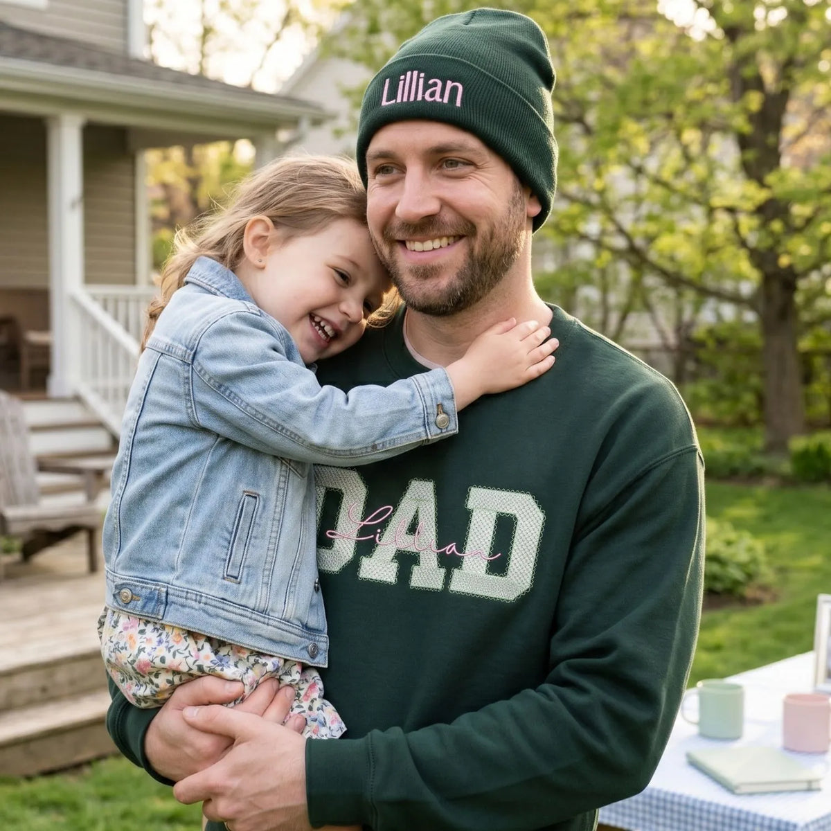 personalized dad sweatshirt with kids names custom father’s day hoodie gift for new dad