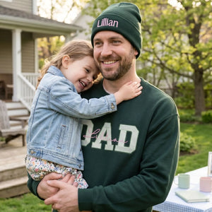 personalized dad sweatshirt with kids names custom father’s day hoodie gift for new dad