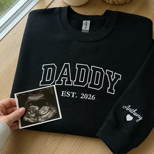 Custom Embroidered Daddy Varsity Est Sweatshirt or Hoodie, Gift for Daddy on Father's Day