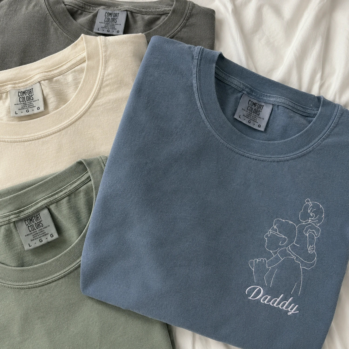 Dad and Daughter Photo Outline T-Shirt or Sweatshirt, Personalized Father's Day Gift