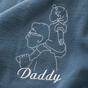 Dad and Daughter Photo Outline T-Shirt or Sweatshirt, Personalized Father's Day Gift