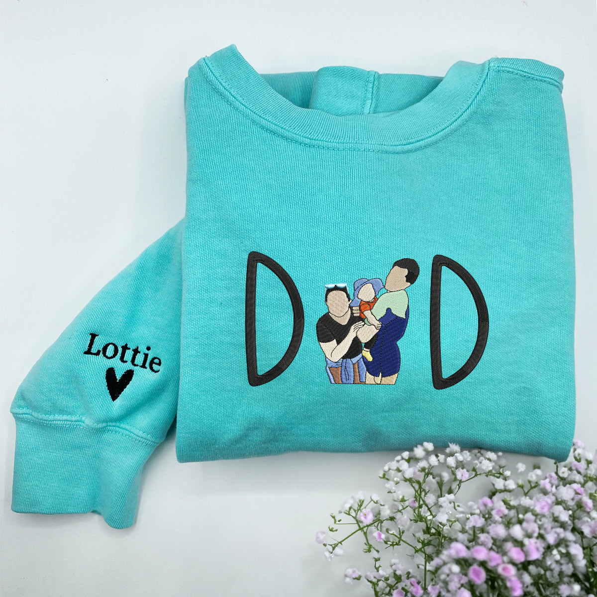 Comfort Color® Custom Embroidered Papi Portrait from Photo Shirt