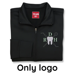 Custom embroidered dental hygienist jacket with name and RDH title