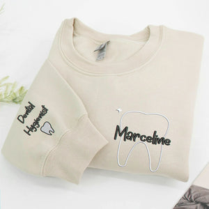 Embroidered Dental Hygienist Sweatshirt - Personalized Name, Gift for Dental Professionals