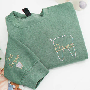 Embroidered Dental Hygienist Sweatshirt - Personalized Name, Gift for Dental Professionals