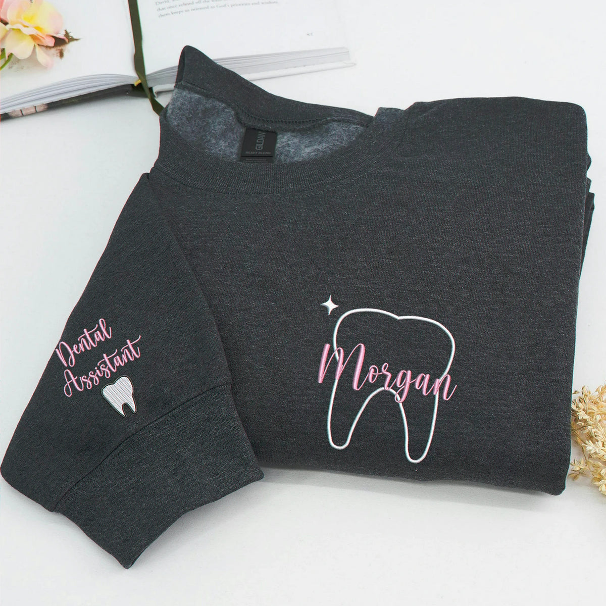 Embroidered Dental Hygienist Sweatshirt - Personalized Name, Gift for Dental Professionals