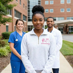 Custom Nurse Quarter Zip Sweatshirt or Full-Zip Hoodie, Embroidered Gift for Nurse