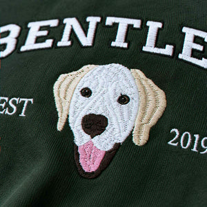 Custom Dog Portrait T-shirt for Birthday Boyfriend - Embroidered Pet Photo Tee & Name - Gift for Him