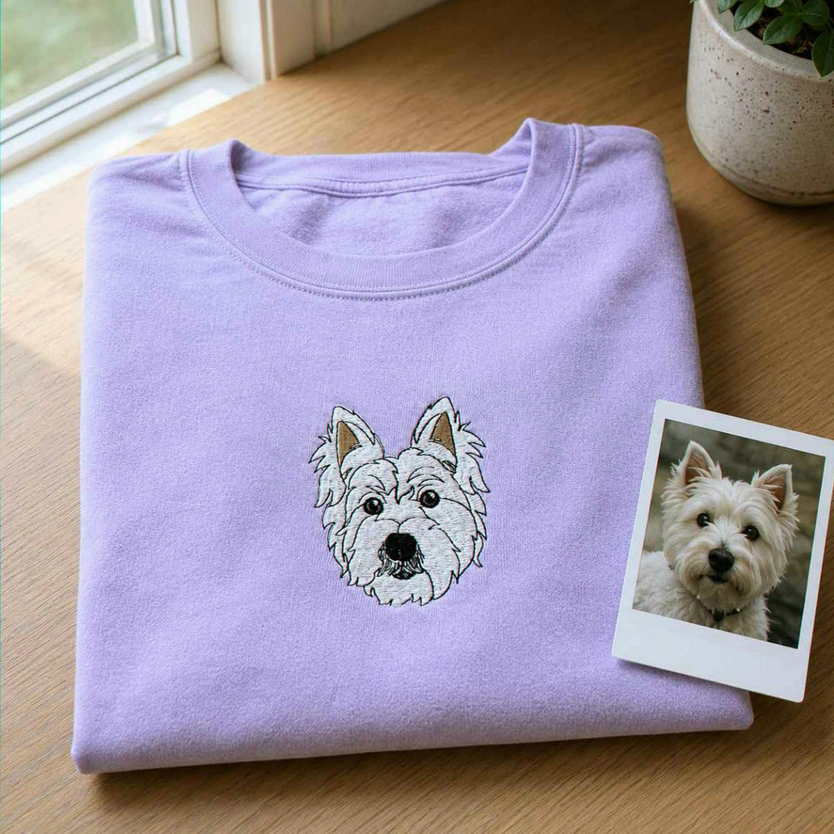 Custom Dog Memorial T-Shirt for Couple - Embroidered Pet Photo Portrait Tee & Name - Dog Loss Sympathy Gift for Him and Her