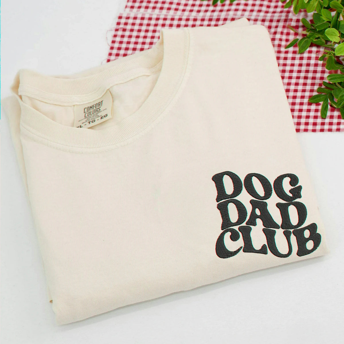 Butter Dog Dad Club Embroidered T-Shirt, Gift for Birthday Dog Dad
