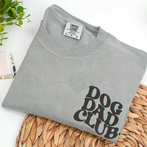 Personalized Dog Dad Club T-shirt - Sleeve Embroidery Pet Name & Icon Tee - Gift for Him