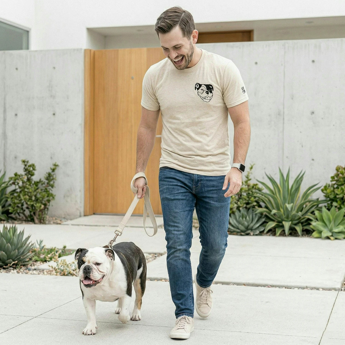 Custom New Dog Outline T-Shirt for Dad - Embroidered Pet Photo Tee & Name - First Time Dog Dad Gift for Him