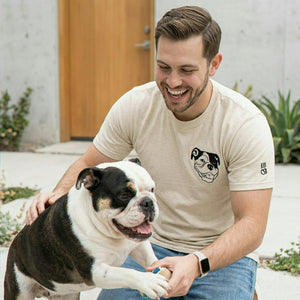 Custom New Dog Outline T-Shirt for Dad - Embroidered Pet Photo Tee & Name - First Time Dog Dad Gift for Him