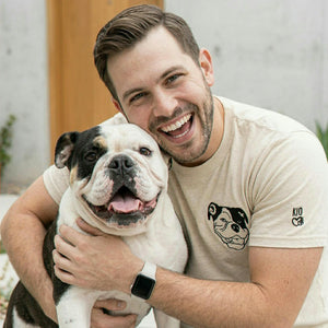 Custom New Dog Outline T-Shirt for Dad - Embroidered Pet Photo Tee & Name - First Time Dog Dad Gift for Him