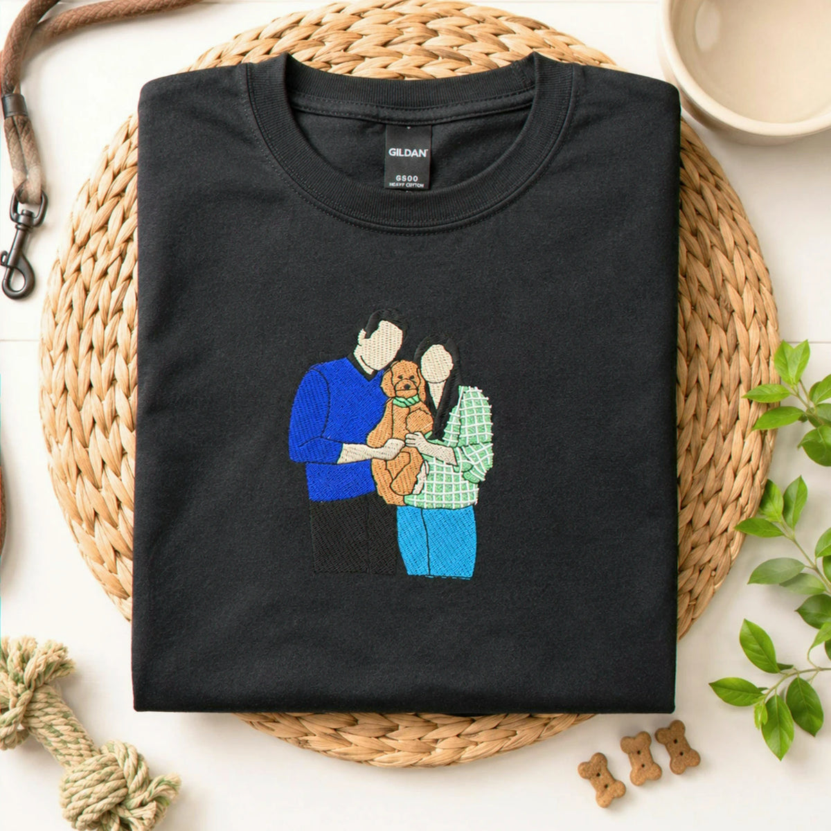 Custom Dog Dad Shirt Portrait from Photo, Gift for Dog Dad