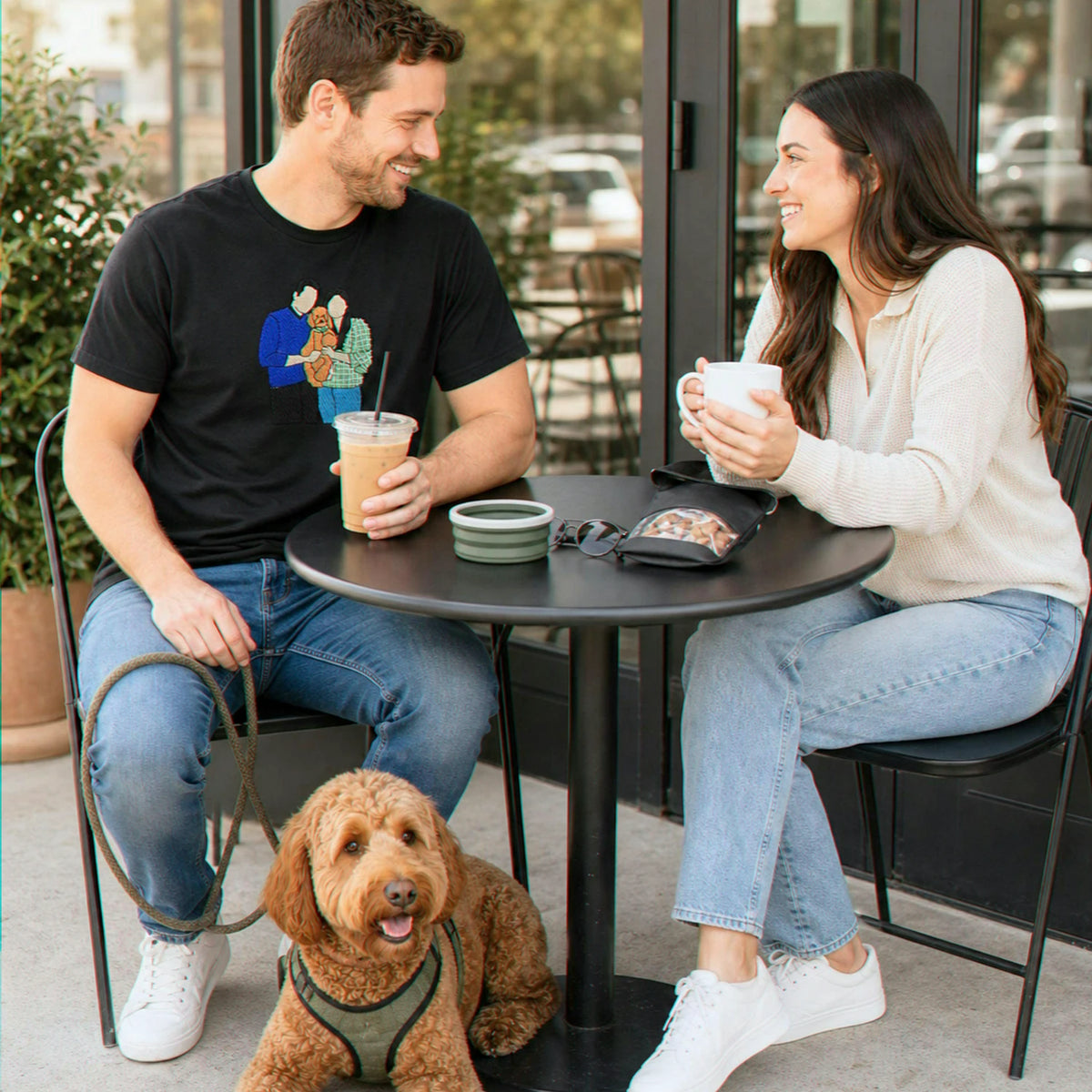 Custom Dog Dad Shirt With Pet Name T-Shirt, Embroidered Pet Photo Tee, Gifts For Best Dog Dad Ever
