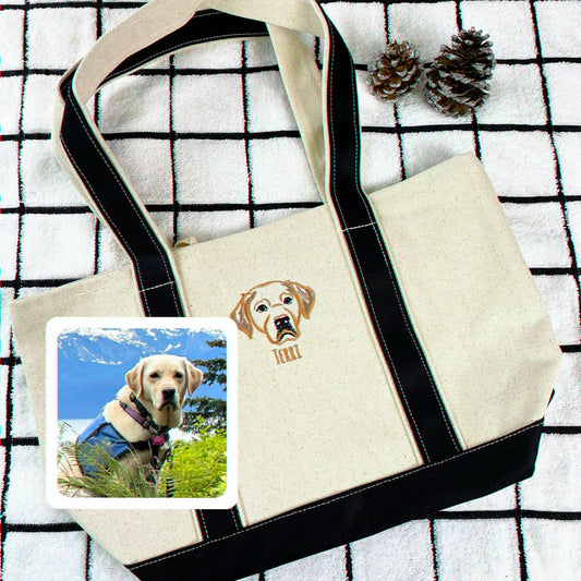 Custom Dog Embroidered Tote Bag for Dog Dad