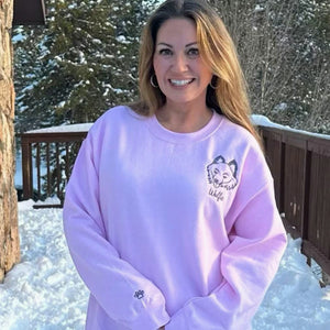 Custom Dog Memorial Sweatshirt for Daughter - Embroidered Pet Photo Outline Crewneck & Name - Dog Loss Sympathy Gift for Her