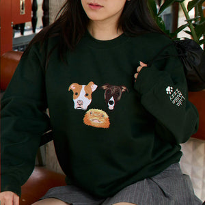 Custom Dog Portrait Sweatshirt for Birthday Daughter - Embroidered Pet Photo Crewneck & Name - Gift for Her