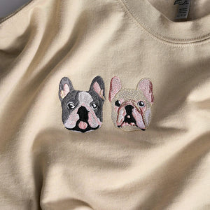 Custom Dog Portrait Sweatshirt for Birthday Daughter - Embroidered Pet Photo Crewneck & Name - Gift for Her