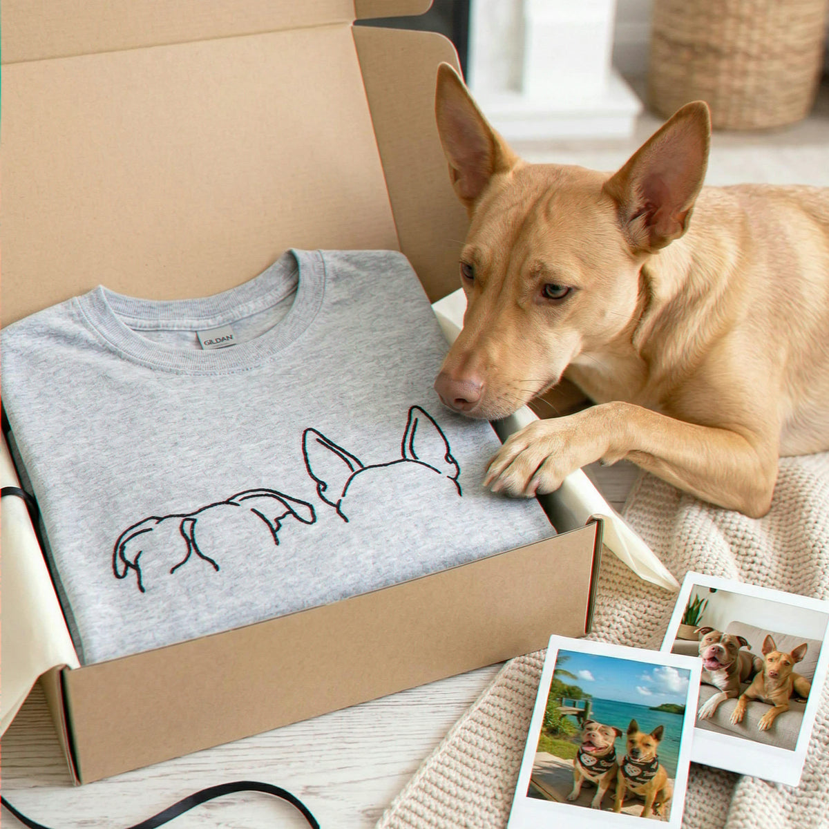 Sport Gray Dog Ear Shirt, Gift for Dog Lover