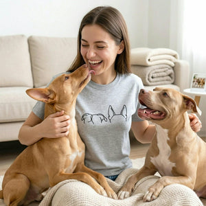 Custom Dog Ear Outline from Photo Shirt, Embroidered Fur Mom Tee, Dog Gift for Her