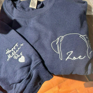 Custom Dog Ears Embroidered Sweatshirt with Names, Personalized Dog Mom Gift
