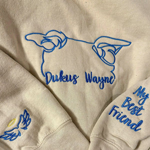 Custom Dog Ears Embroidered Sweatshirt with Names, Personalized Dog Mom Gift
