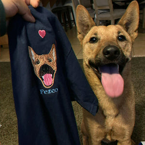 Custom Embroidered Your Dog Portrait on Sweatshirt, Personalized Dog Mom Valentine Gift